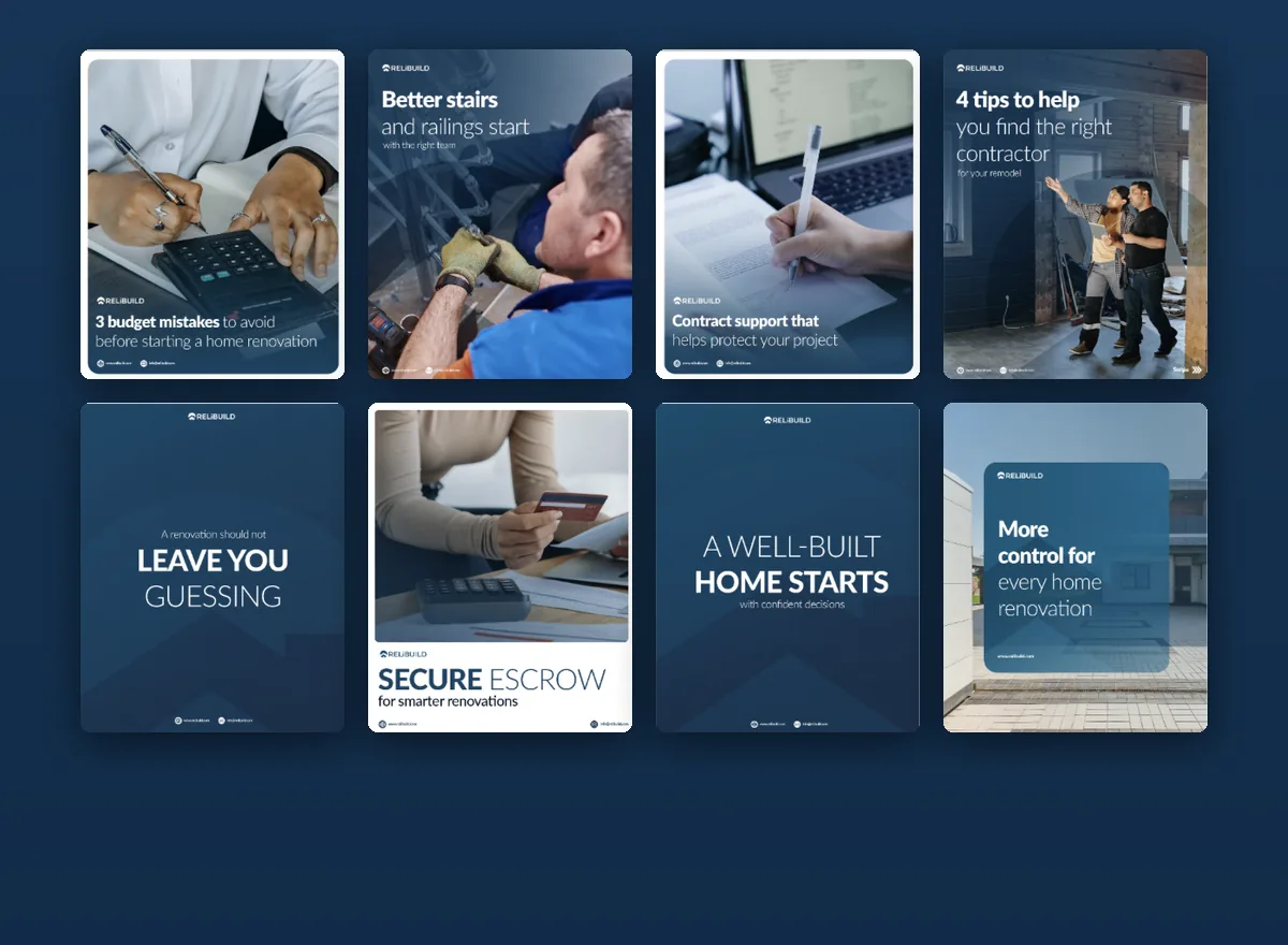 RELiBUILD Instagram content for a construction services platform