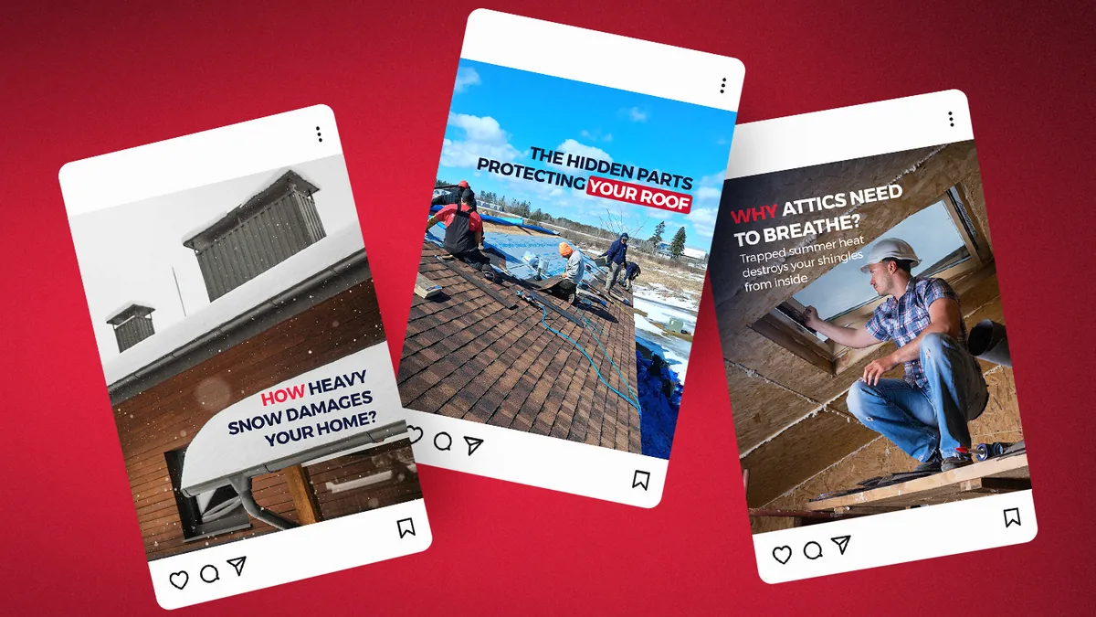 Shane David Roofing social media posts about roofing